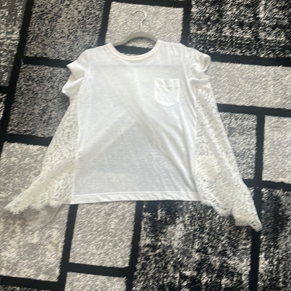 Sakai white lace back t-shirt